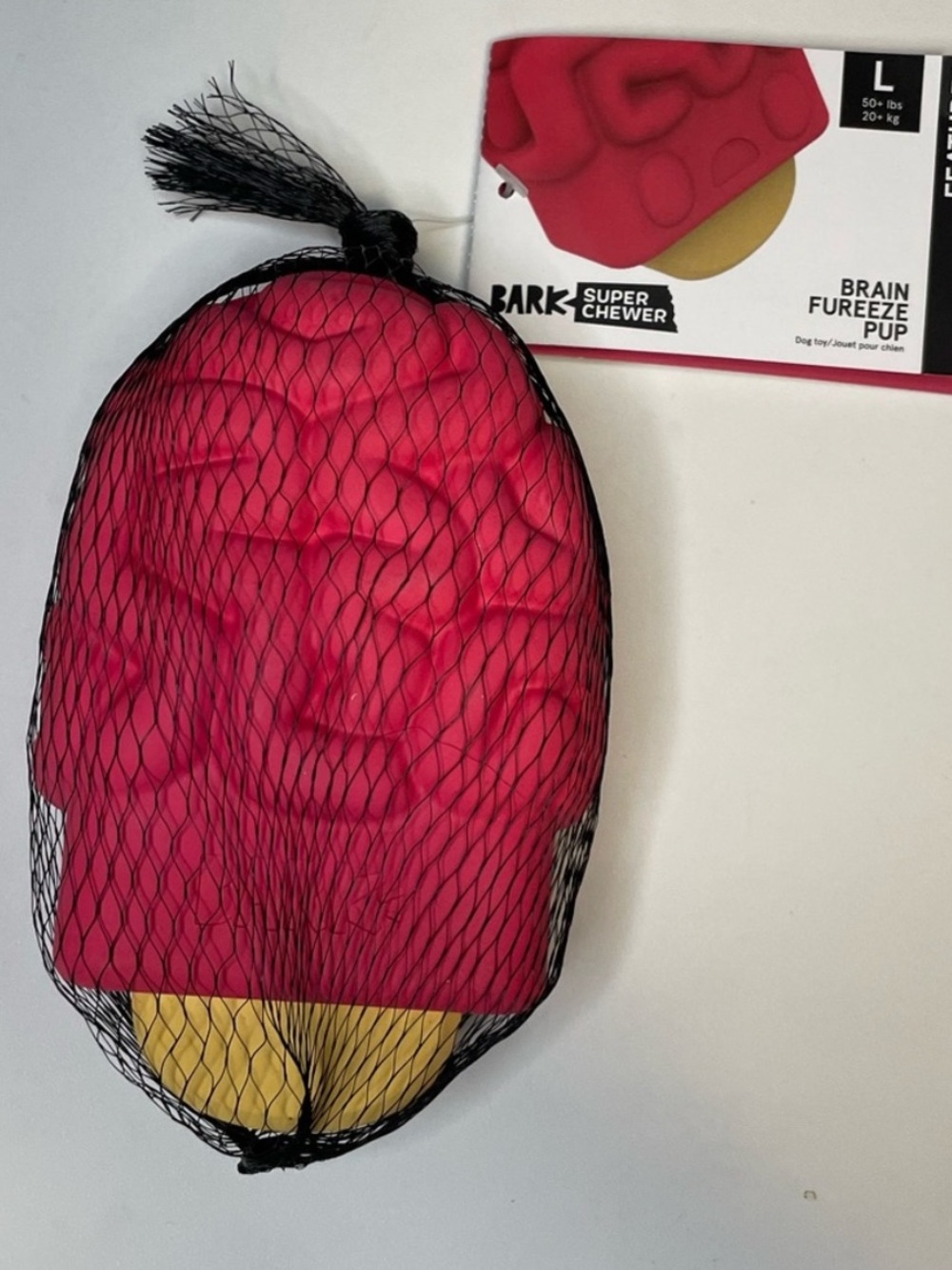 Bark Brain Furreze Pup Dog Toy - Pink/Yellow